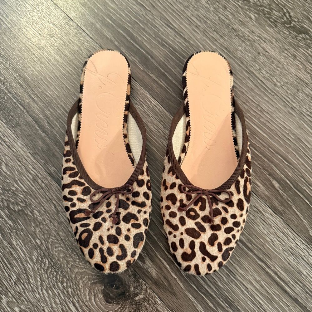 J. Crew Zoe Calf Hair ballet flats in leopard